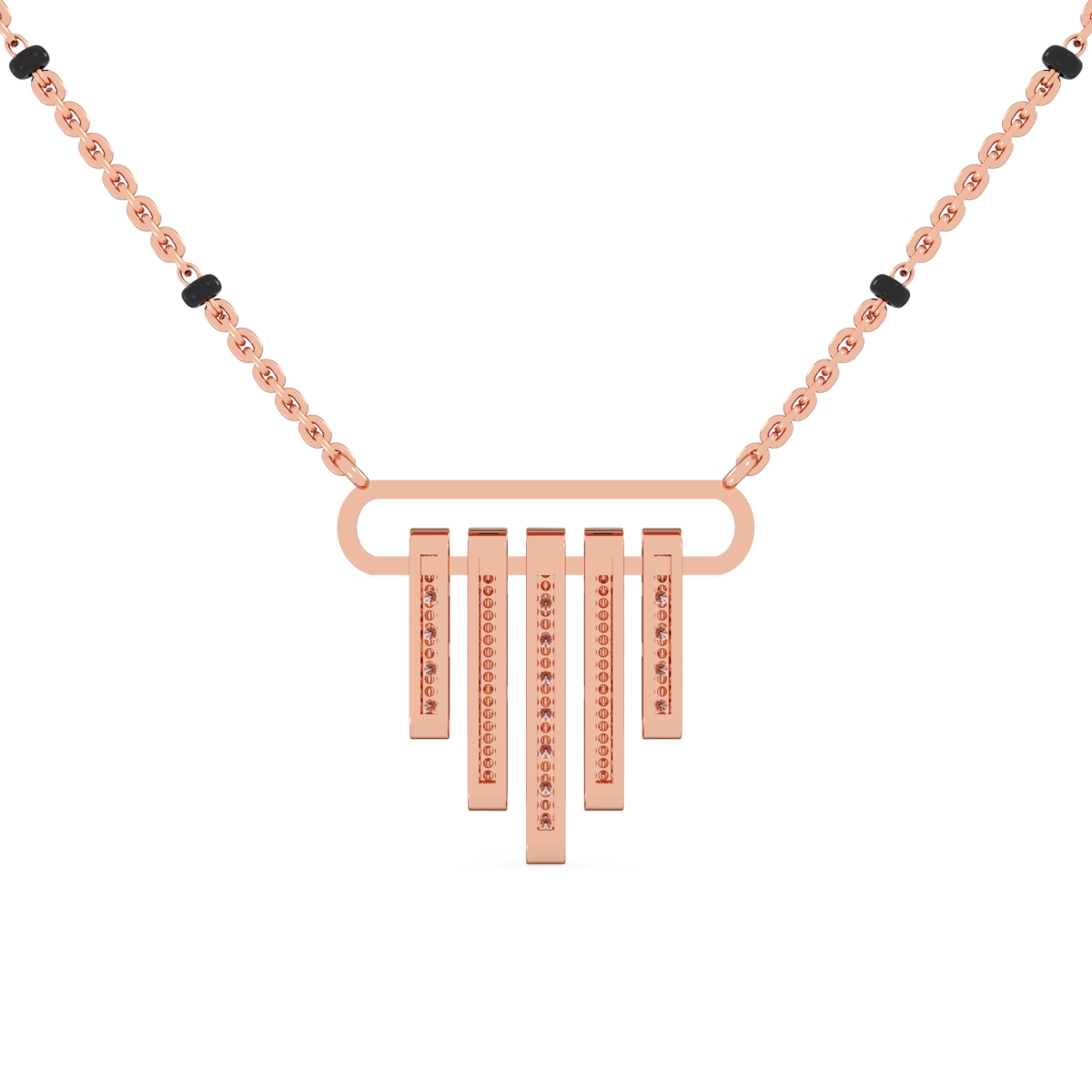 Attractive Round Bar Diamond Mangalsutra For Her
